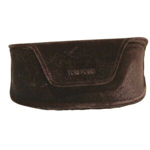 TOM FORD LARGE BROWN VELVET SUNGLASS CASE w CLEANING CLOTH